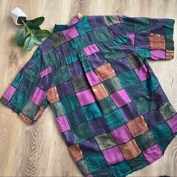 ORIGINAL LABEL NOVIN | VINTAGE 100% SILK SHIRT - Picture 3 of 6